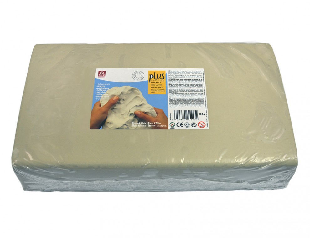 Argile blanche à modeler professionnel — Pain de 10 Kg — Terra