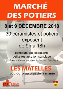 Marché des potiers des Matelles 8 et 9 décembre 2018