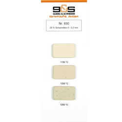 G930 Grès chamotté blanc pyrité avec 25% de chamotte impalpable 0-0.2 mm.