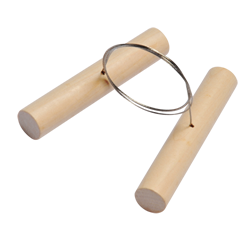 Fil métal double avec poignée en bois