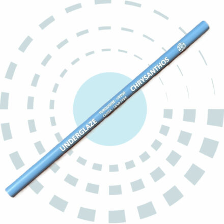 Crayon d'oxyde turquoise, sans plomb. À utiliser sur biscuit et sous émail.