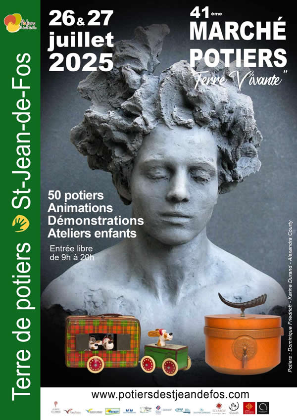 Marché des Potiers de Saint-Jean-de-Fos 26 et 27 juillet 2025